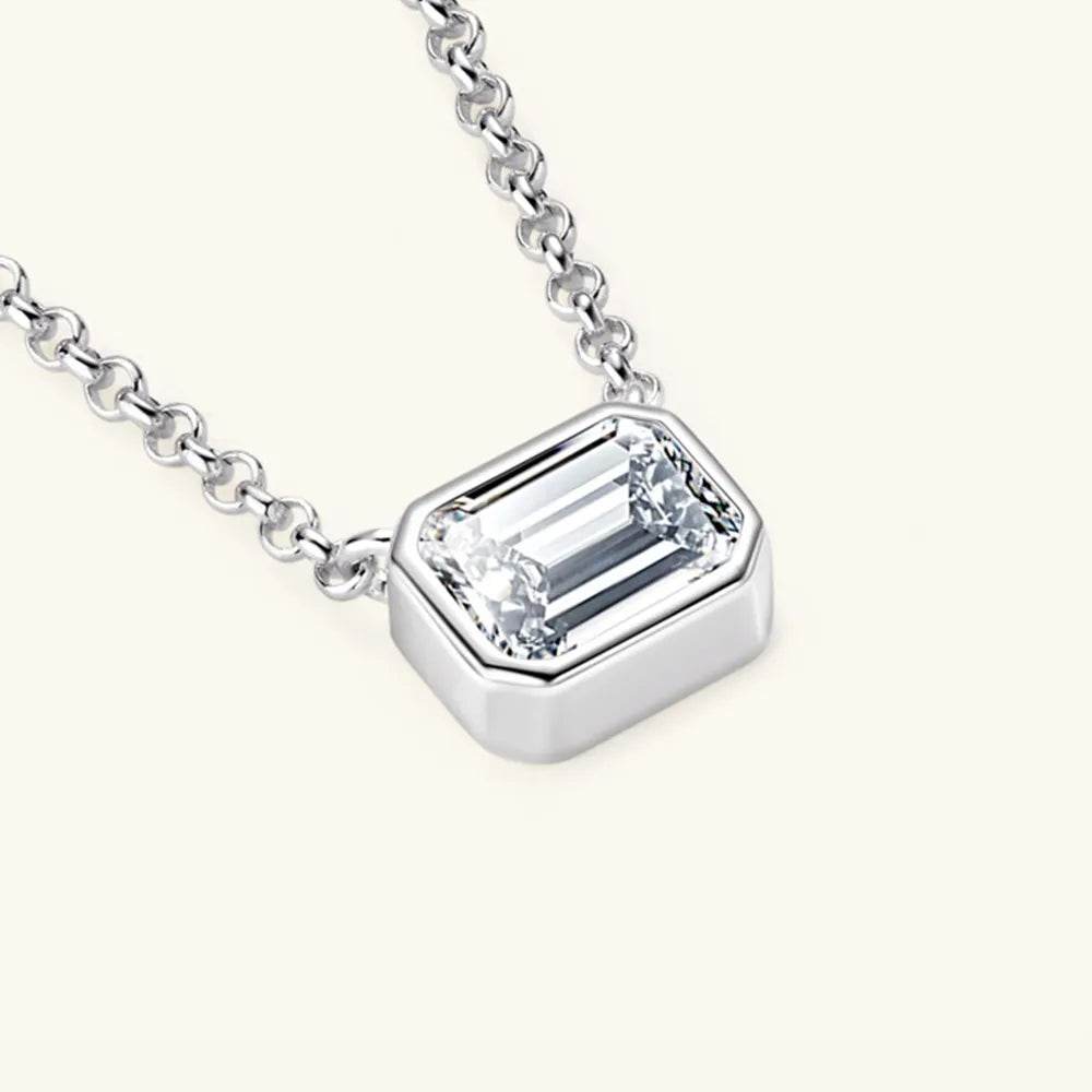 1 Carat Moissanite 925 Sterling Silver Pendant Necklace - luxurift
