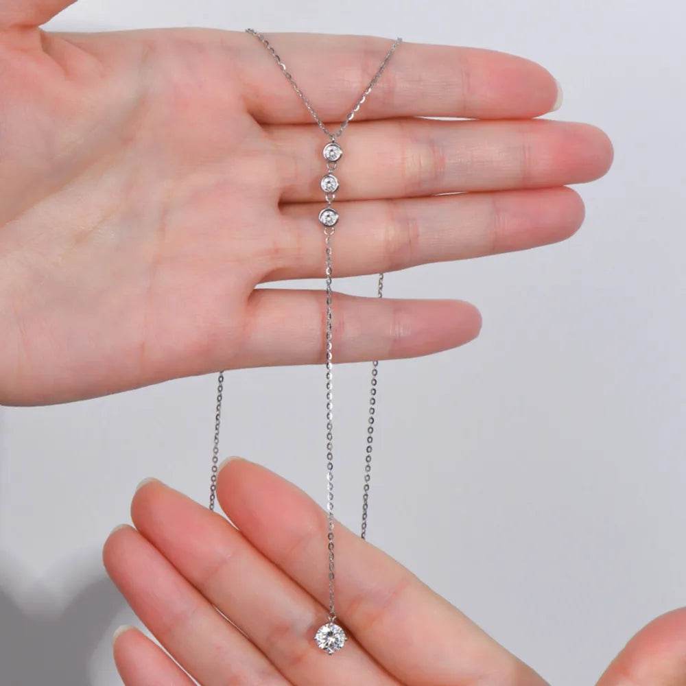 1.3 Carat Moissanite 925 Sterling Silver Drop Necklace - luxurift