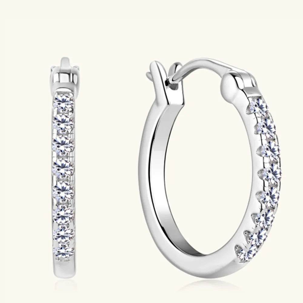 925 Sterling Silver Moissanite Huggie Earrings - luxurift