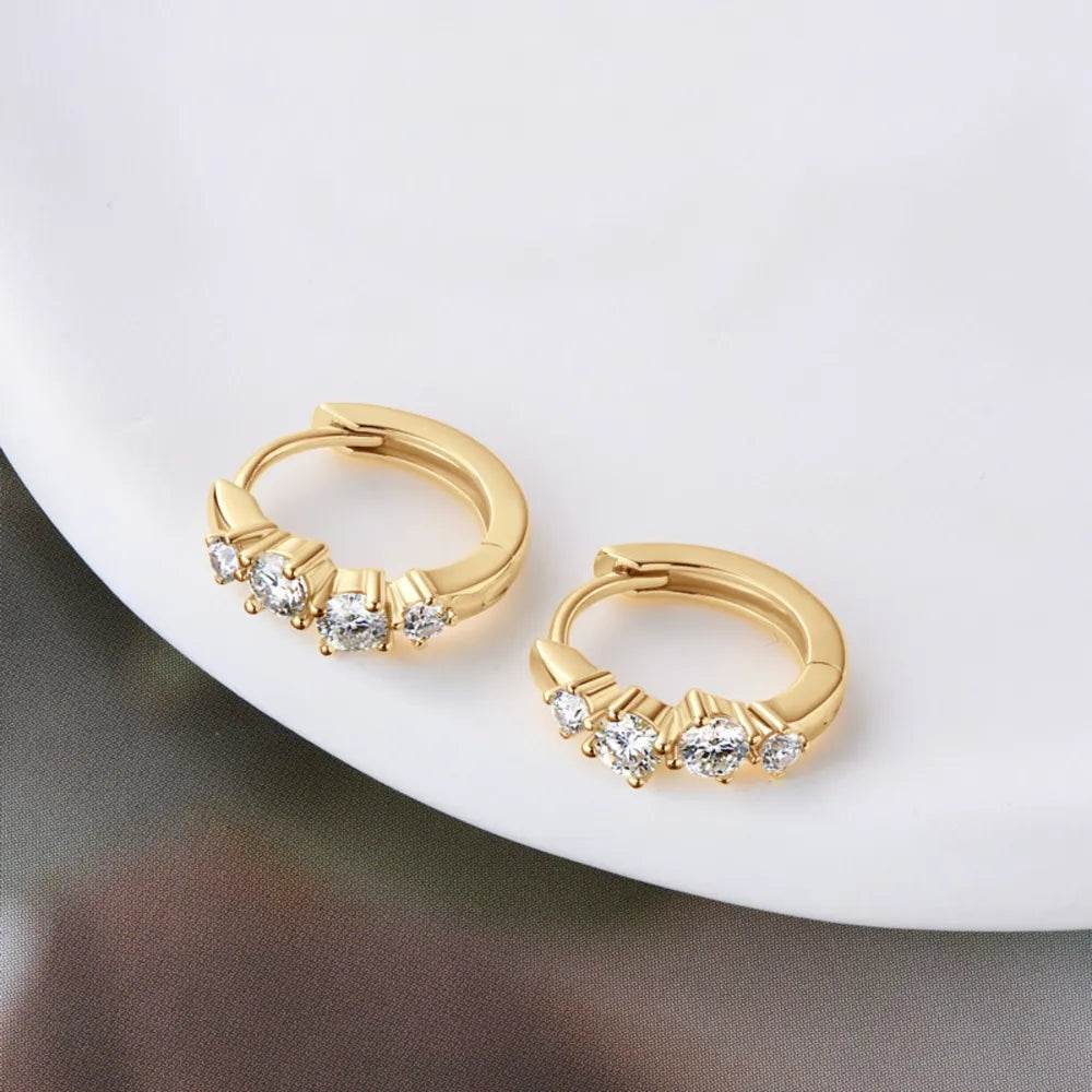 925 Sterling Silver Moissanite Huggie Earrings - luxurift