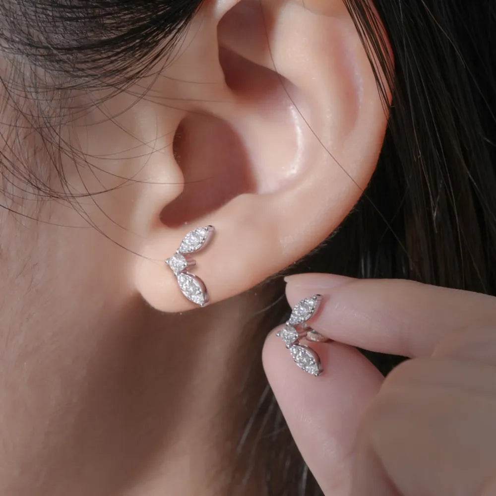 Moissanite 925 Sterling Silver Stud Earrings - luxurift