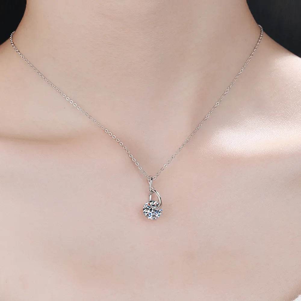 2 Carat Moissanite 925 Sterling Silver Necklace - luxurift