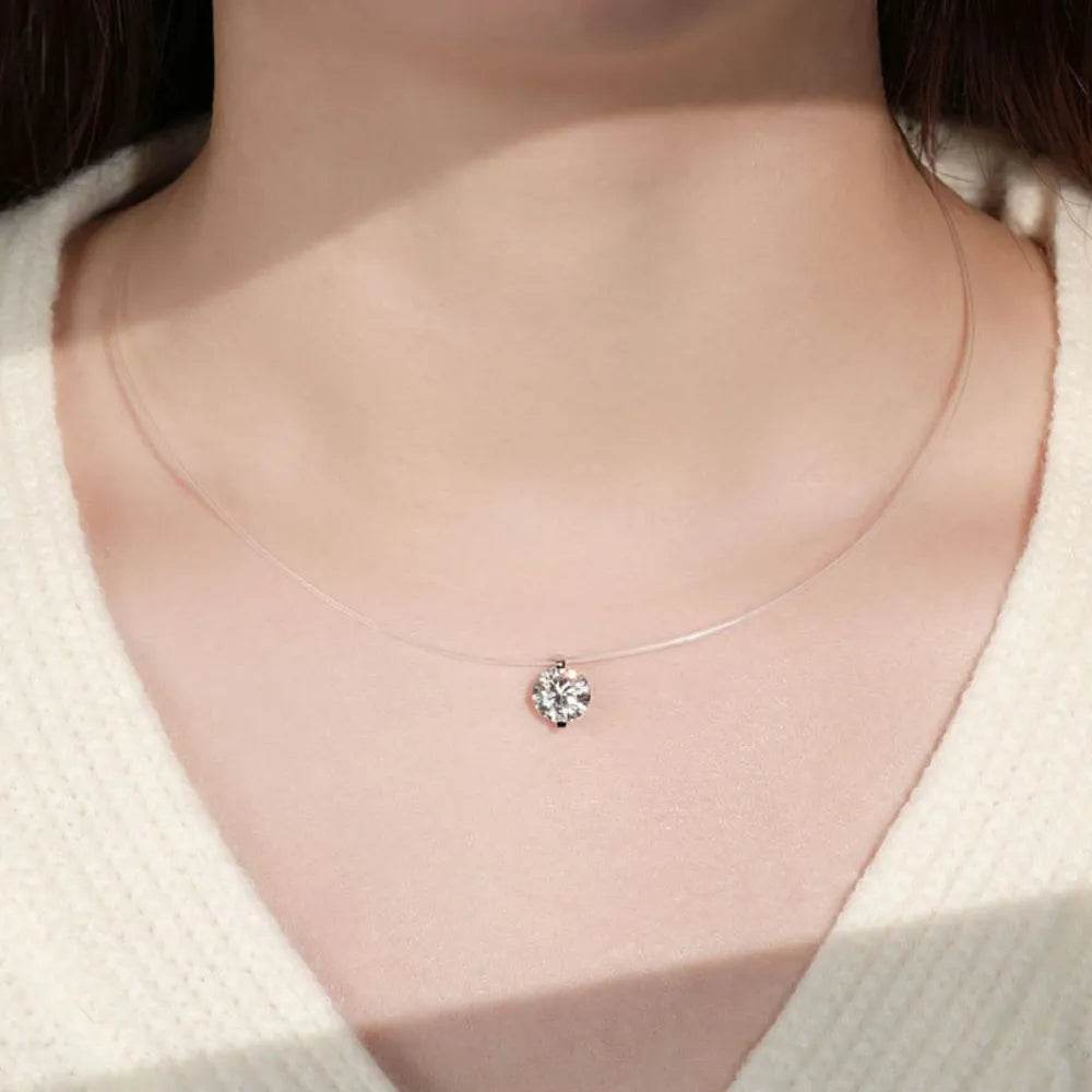 1 Carat Moissanite 925 Sterling Silver Necklace - luxurift