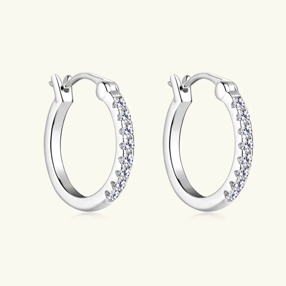 925 Sterling Silver Moissanite Huggie Earrings - luxurift