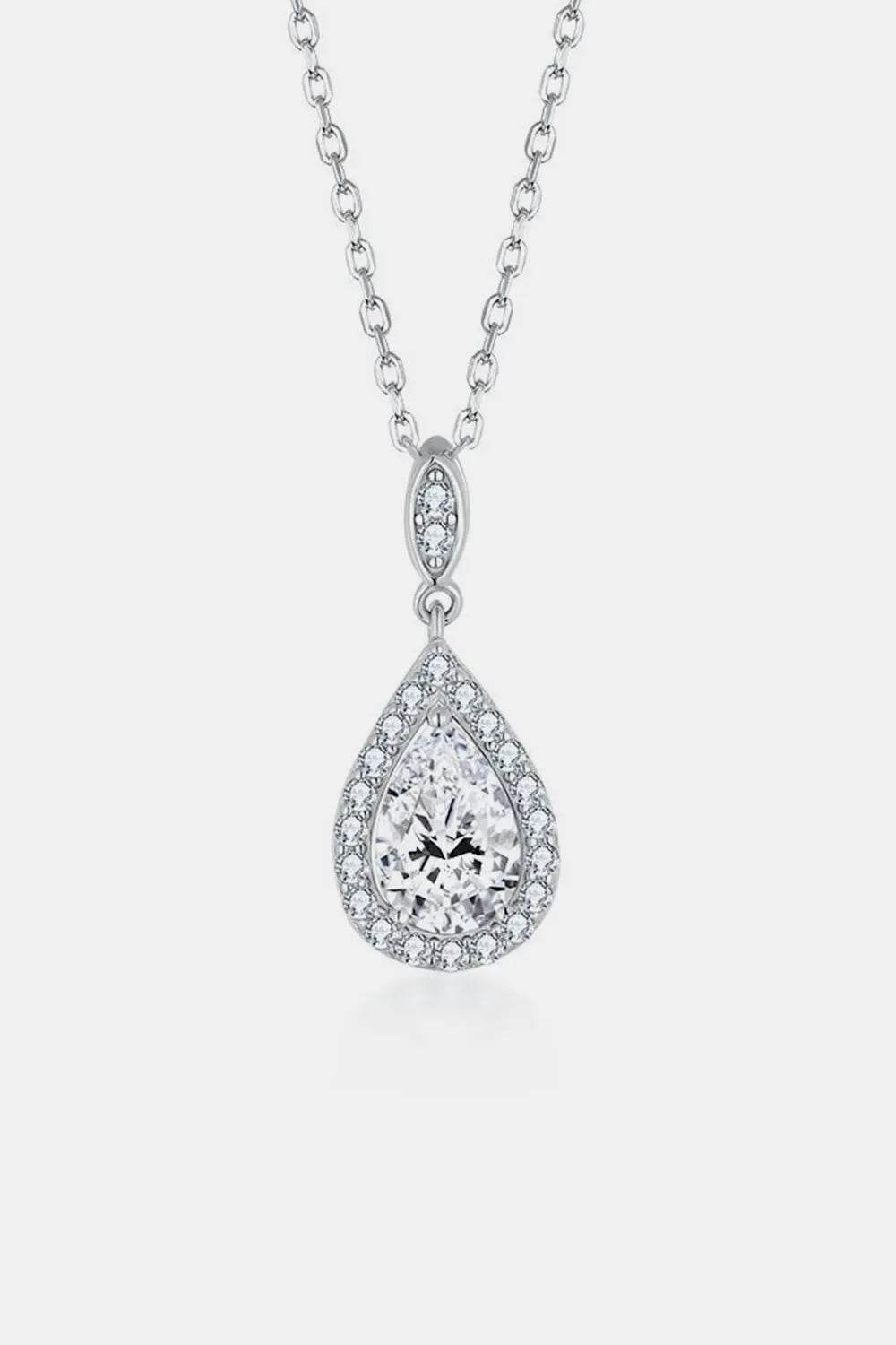 1.5 Carat Moissanite 925 Sterling Silver Teardrop Necklace - luxurift