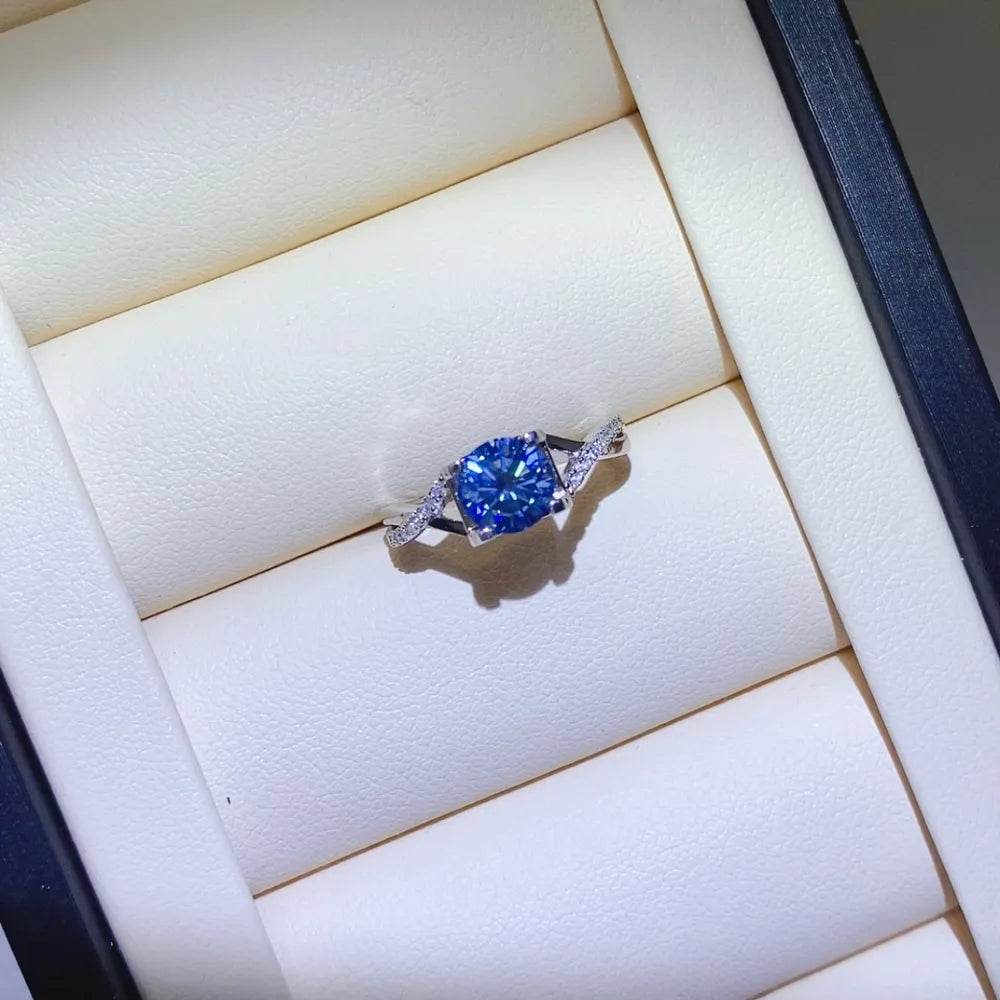 1 Carat Moissanite Crisscross 925 Sterling Silver Ring - luxurift