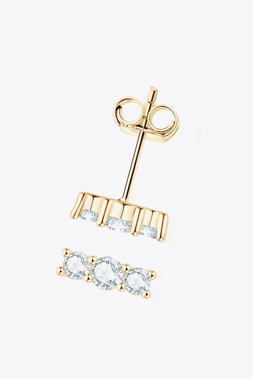 Heartbeat Rhythm 925 Sterling Silver Moissanite Stud Earrings - luxurift
