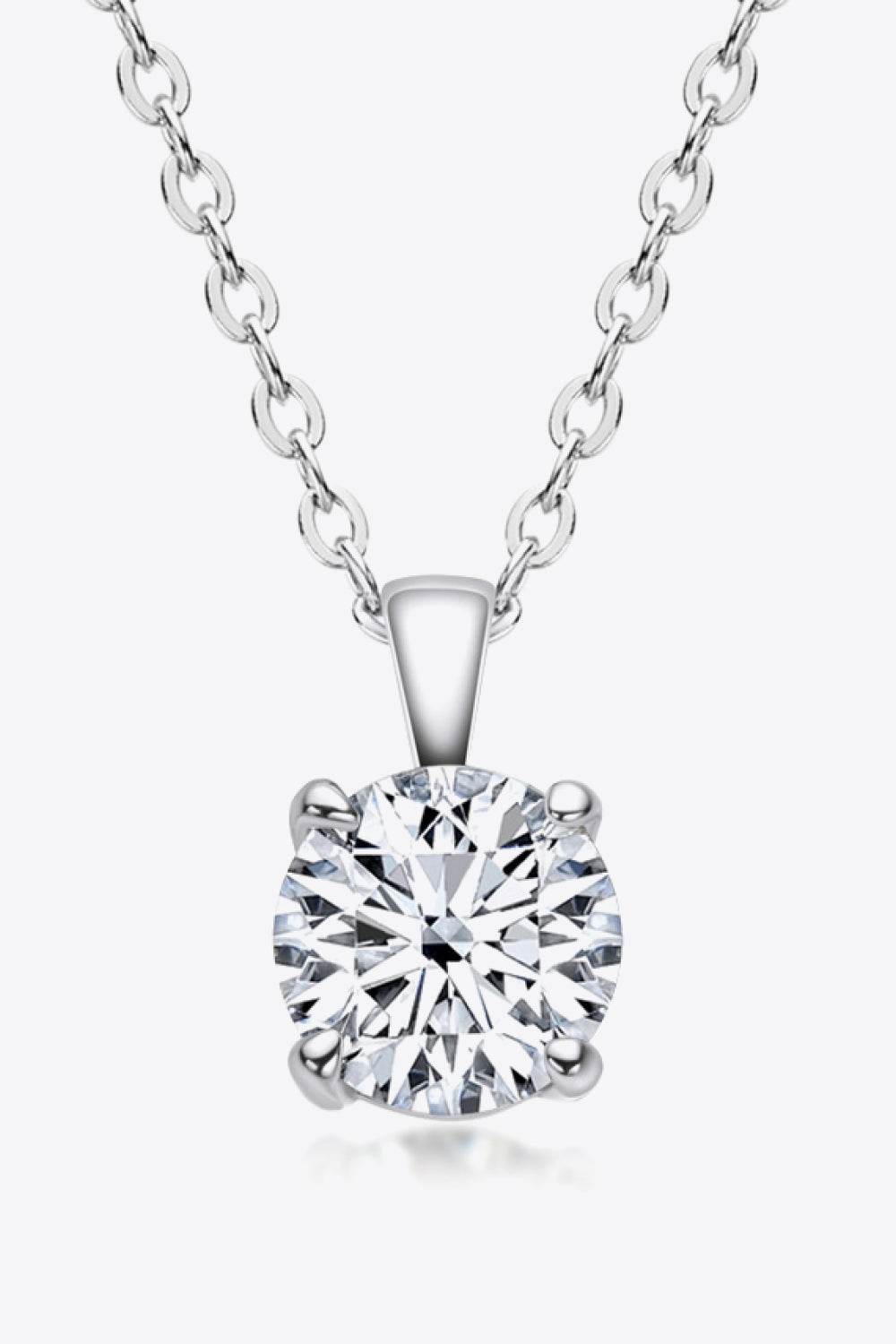 925 Sterling Silver 1 Carat Moissanite Chain-Link Necklace - luxurift