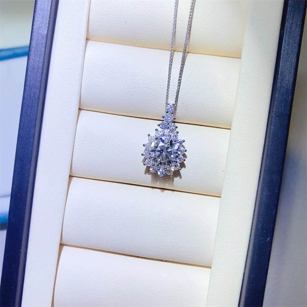 5 Carat Moissanite 925 Sterling Silver Pendant Necklace - luxurift