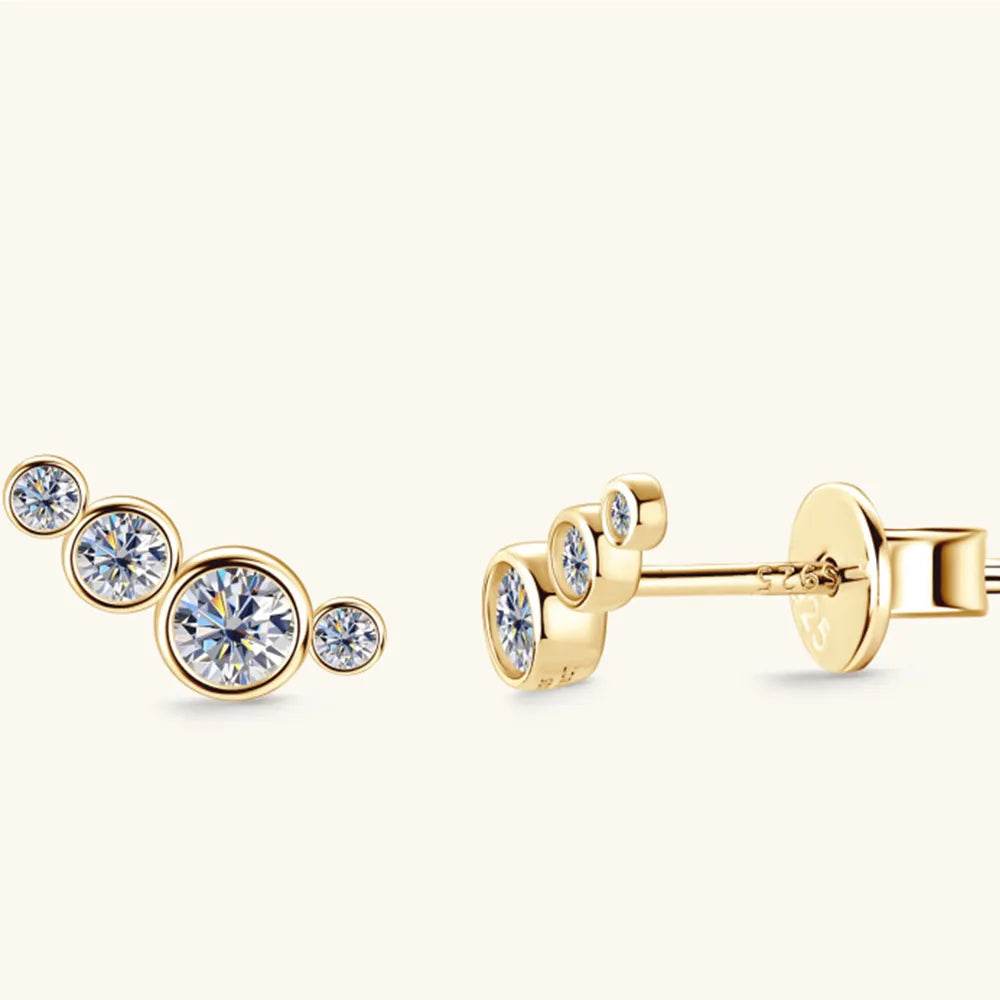 Moissanite 925 Sterling Silver Stud Earrings - luxurift