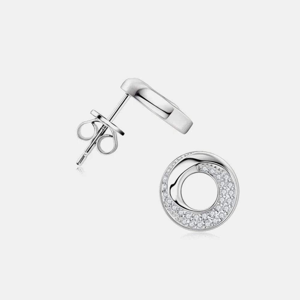 925 Sterling Silver Inlaid Moissanite Stud Earrings - luxurift