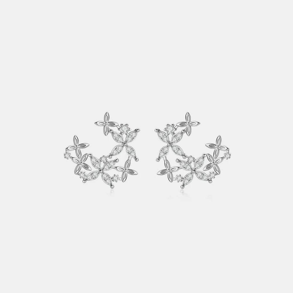 925 Sterling Silver Moissanite Lucky Clover Earrings - luxurift