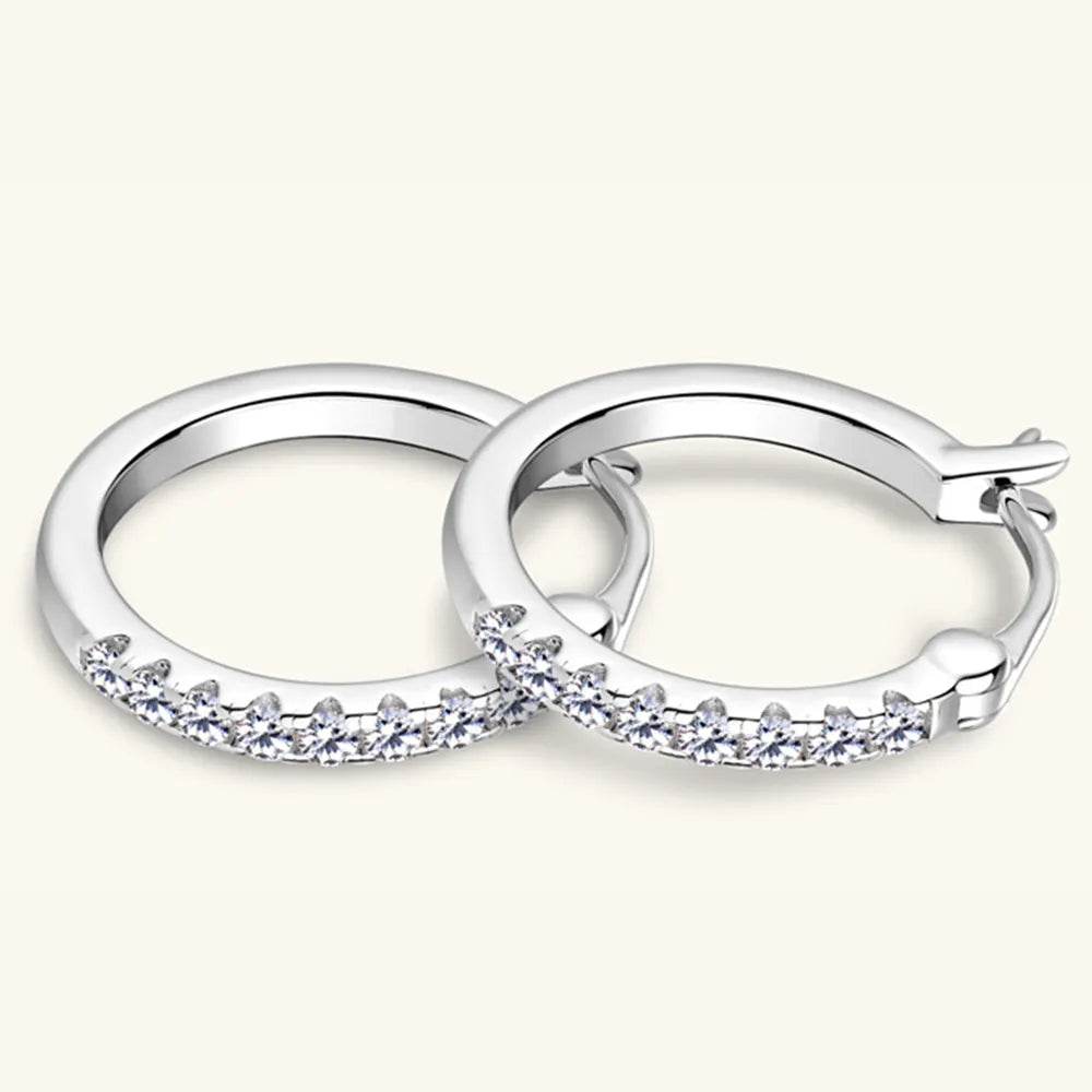 925 Sterling Silver Moissanite Huggie Earrings - luxurift