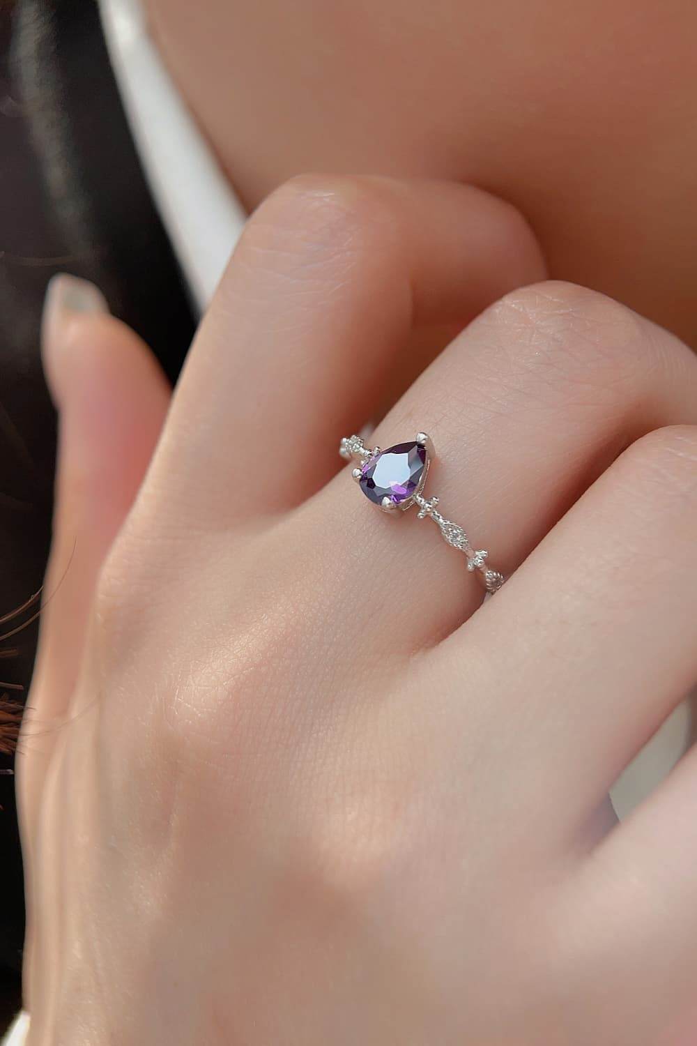 Amethyst 925 Sterling Silver Ring - luxurift