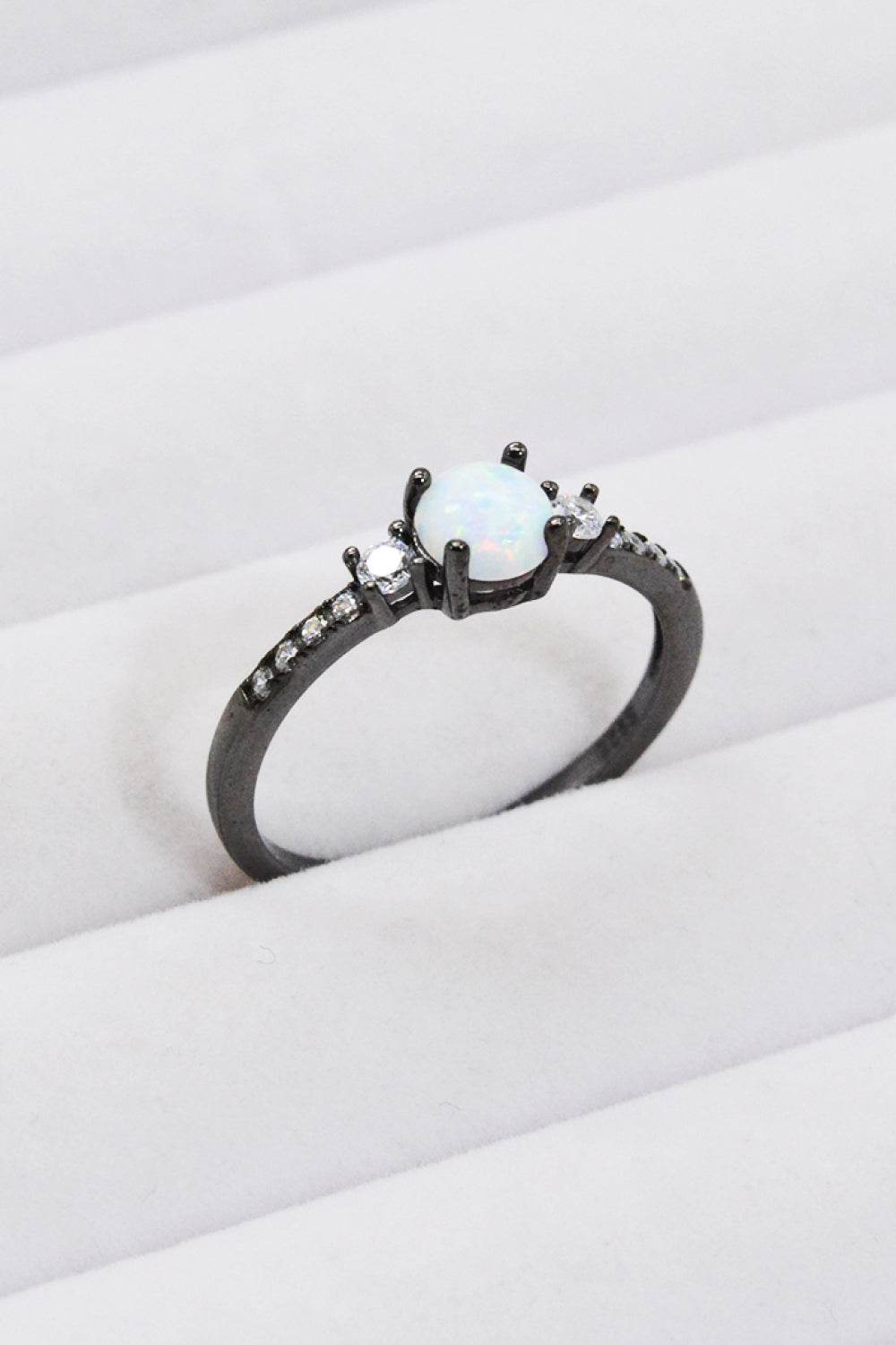 925 Sterling Silver Round Opal Ring - luxurift