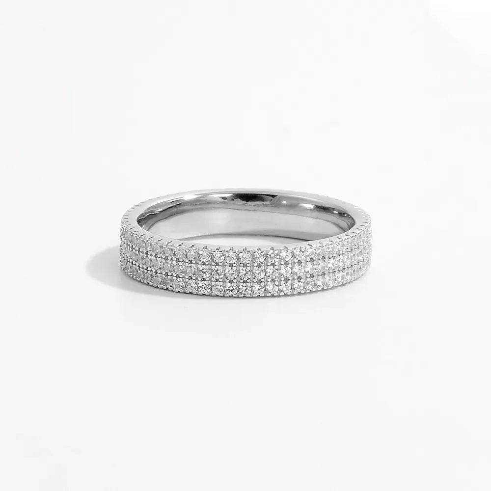 Inlaid Zircon 925 Sterling Silver Ring - luxurift