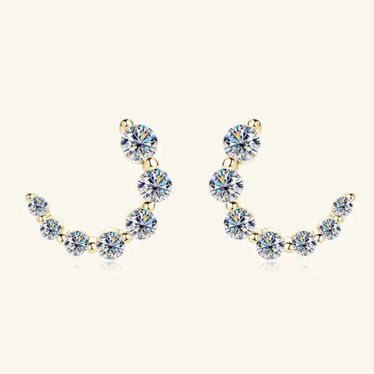 925 Sterling Silver Inlaid Moissanite Stud Earrings - luxurift