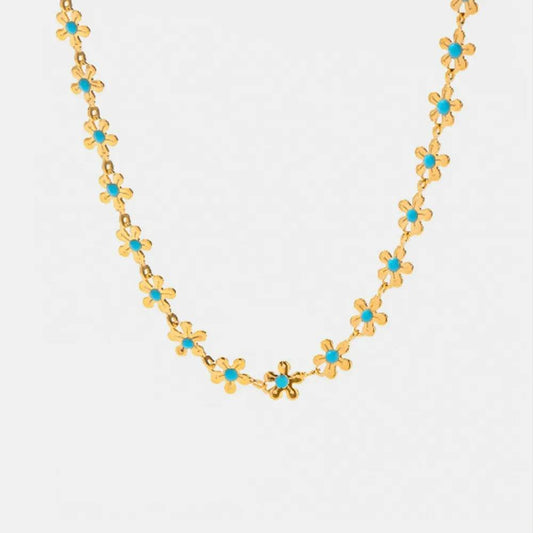 Titanium Steel Drip Oil Flower Necklace - luxurift