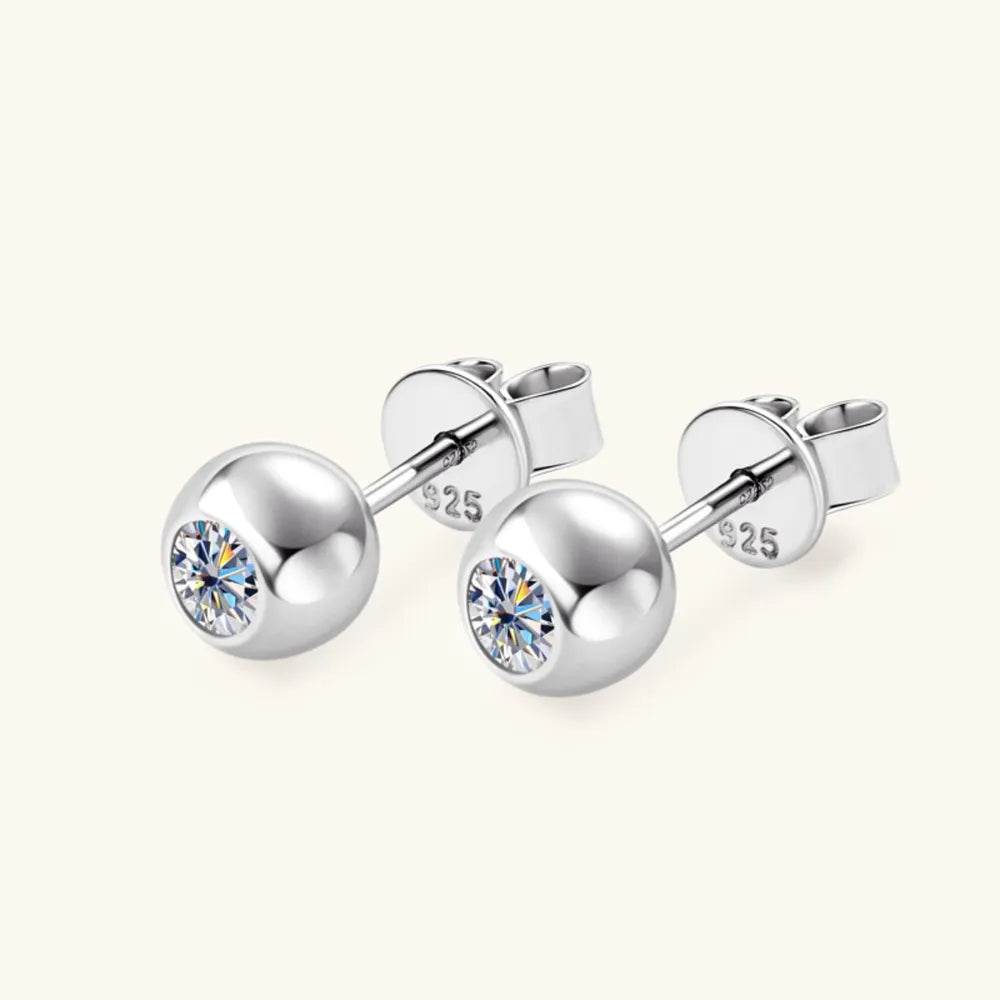 Moissanite 925 Sterling Silver Stud Earrings - luxurift
