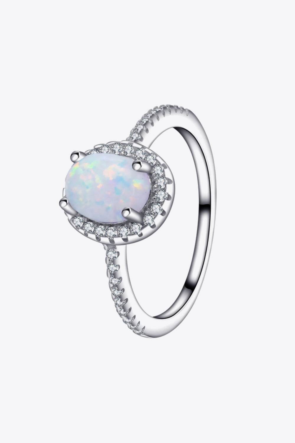 Opal 925 Sterling Silver Halo Ring - luxurift