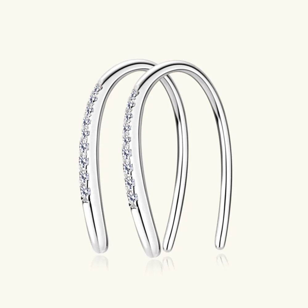 Moissanite 925 Sterling Silver U Shape Earrings - luxurift