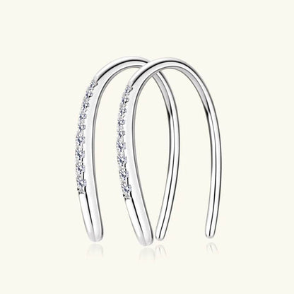 Moissanite 925 Sterling Silver U Shape Earrings - luxurift
