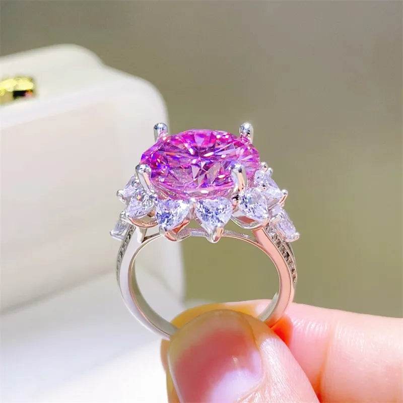 10 Carat Moissanite Zircon 925 Sterling Silver Ring - luxurift