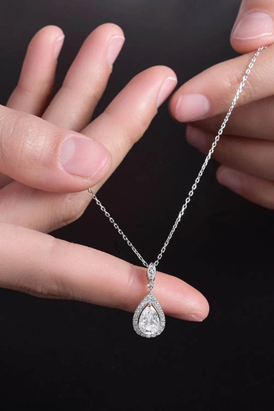 1.5 Carat Moissanite 925 Sterling Silver Teardrop Necklace - luxurift