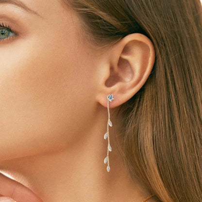 1.38 Carat Moissanite 925 Sterling Silver Leaf Earrings - luxurift