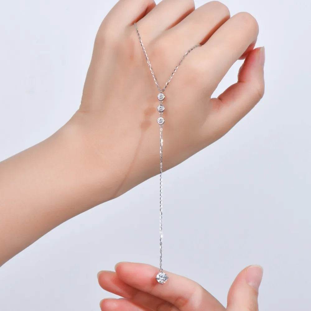 1.3 Carat Moissanite 925 Sterling Silver Drop Necklace - luxurift