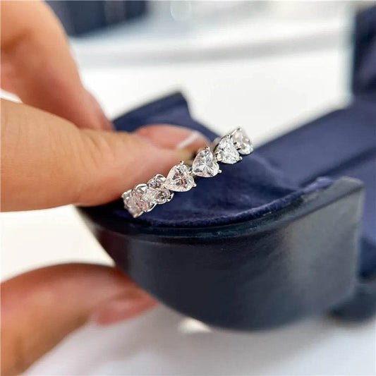 2.1 Carat 925 Sterling Silver Moissanite Heart Ring - luxurift