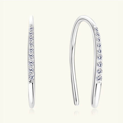Moissanite 925 Sterling Silver U Shape Earrings - luxurift