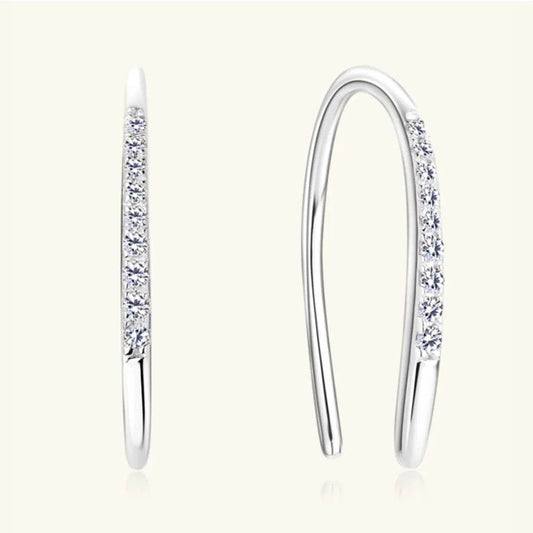 Moissanite 925 Sterling Silver U Shape Earrings - luxurift