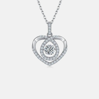 Moissanite 925 Sterling Silver Heart Shape Necklace - luxurift