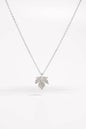 925 Sterling Silver Zircon Maple Leaf Necklace - luxurift
