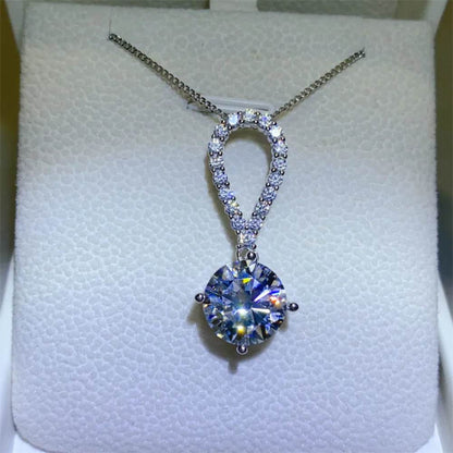 5 Carat Moissanite 925 Sterling Silver Teardrop Necklace - luxurift