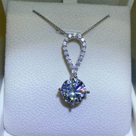 5 Carat Moissanite 925 Sterling Silver Teardrop Necklace - luxurift