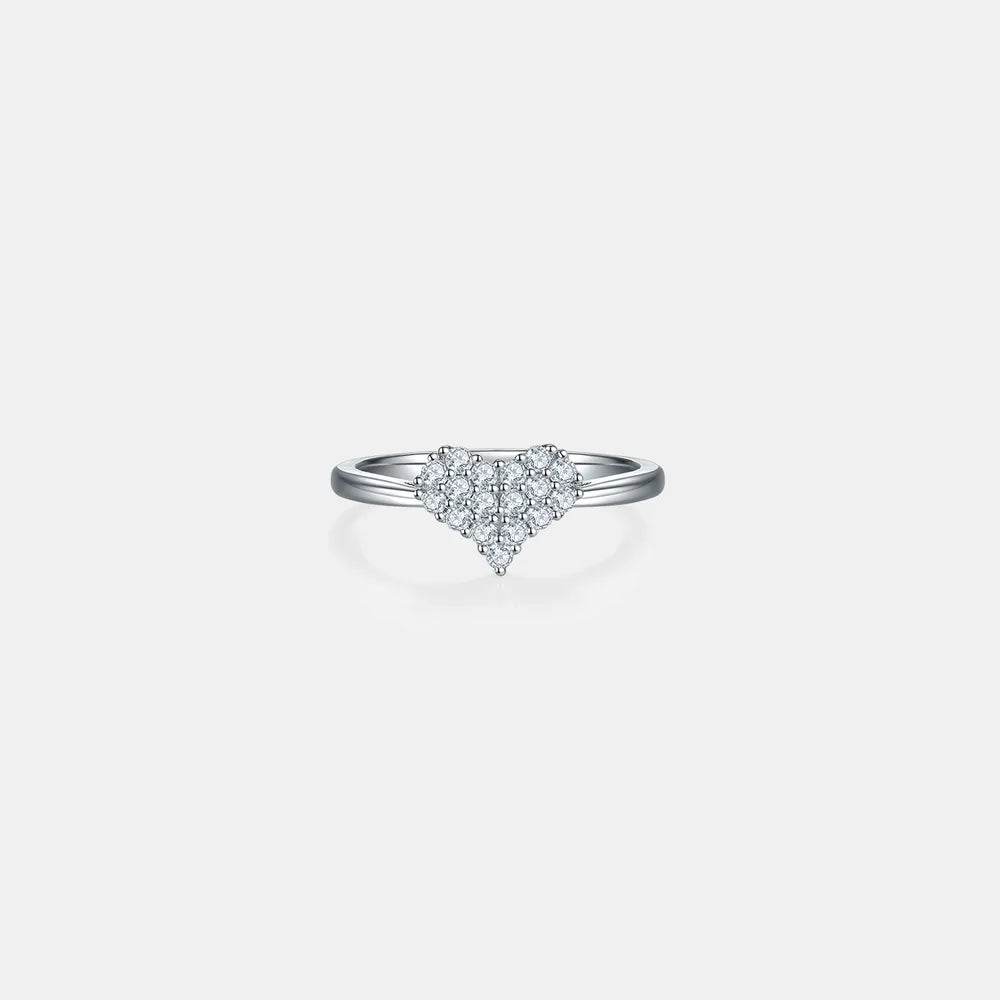 Moissanite 925 Sterling Silver Heart Ring - luxurift