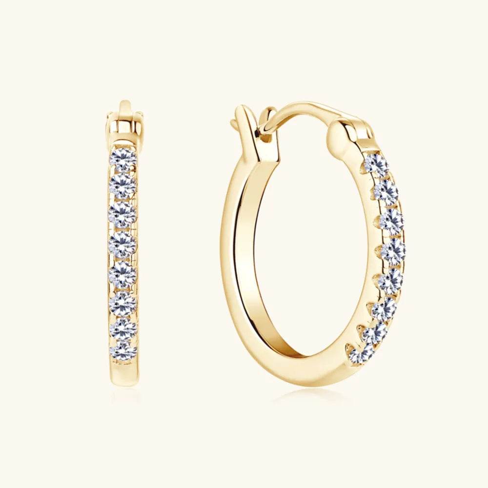 925 Sterling Silver Moissanite Huggie Earrings - luxurift