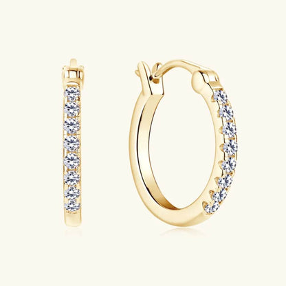 925 Sterling Silver Moissanite Huggie Earrings - luxurift