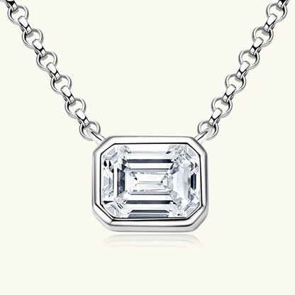 1 Carat Moissanite 925 Sterling Silver Pendant Necklace - luxurift