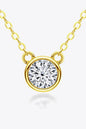 925 Sterling Silver 1 Carat Moissanite Round Pendant Necklace - luxurift