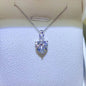 2 Carat Moissanite 925 Sterling Silver Heart Pendant Necklace - luxurift