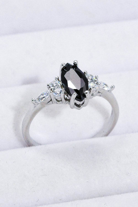 925 Sterling Silver Black Agate Ring - luxurift