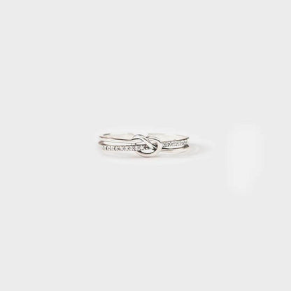 925 Sterling Silver Double-Layered Knot Ring - luxurift