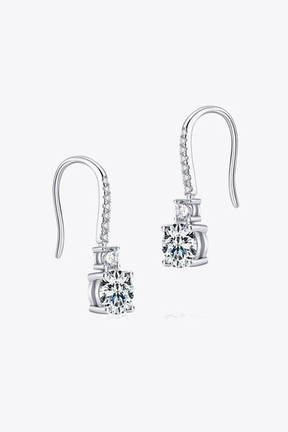 2 Carat Moissanite 925 Sterling Silver Drop Earrings - luxurift