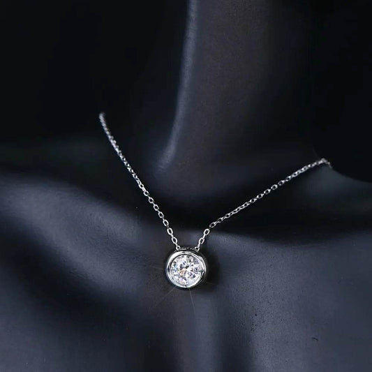 1 Carat Moissanite 925 Sterling Silver Necklace - luxurift