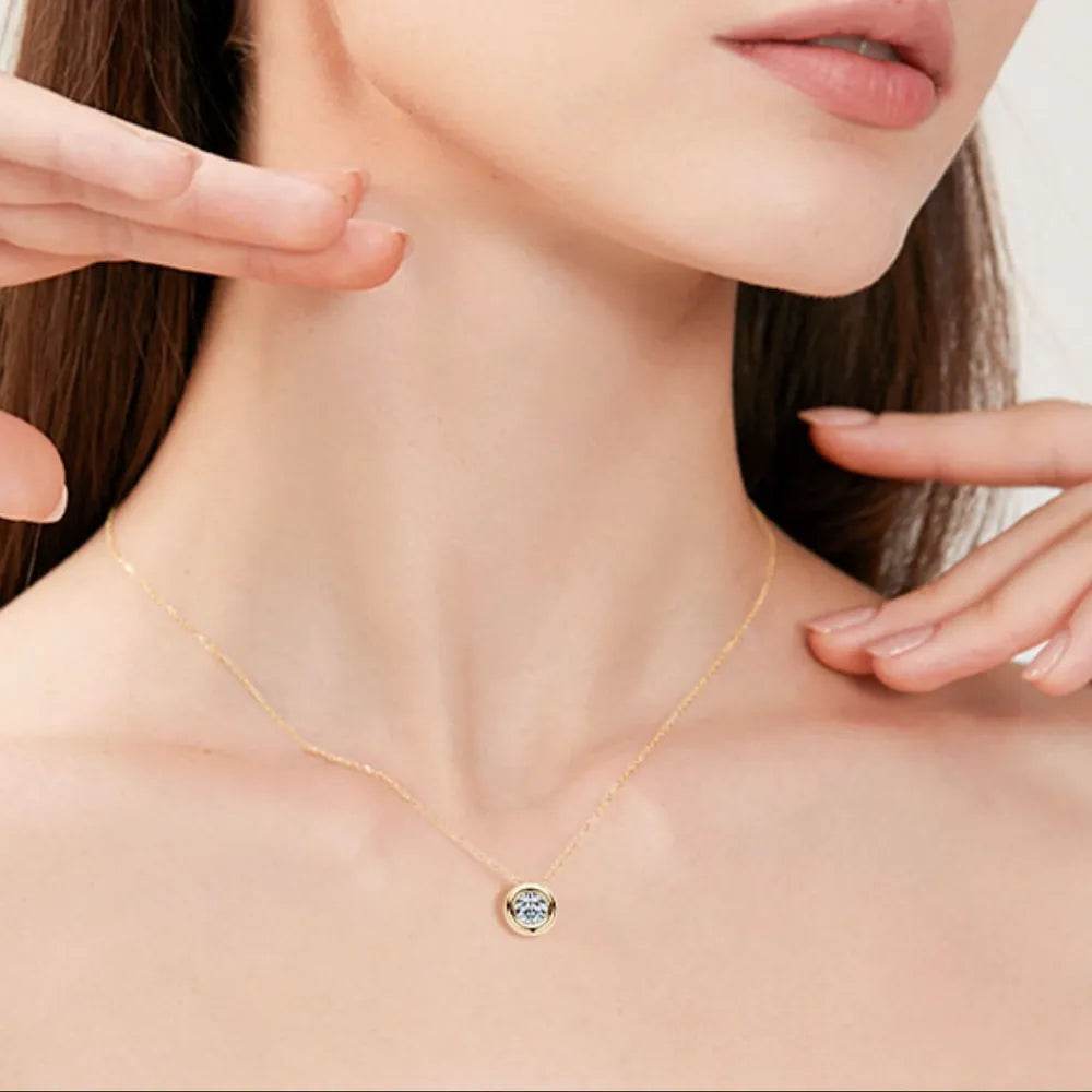 1 Carat Moissanite 925 Sterling Silver Necklace - luxurift