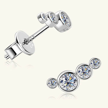 Moissanite 925 Sterling Silver Stud Earrings - luxurift