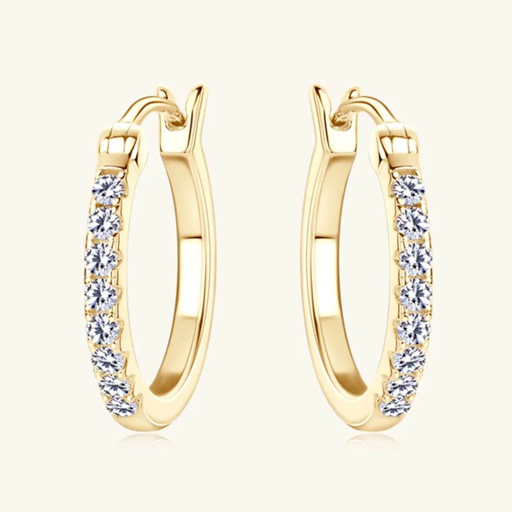 925 Sterling Silver Moissanite Huggie Earrings - luxurift